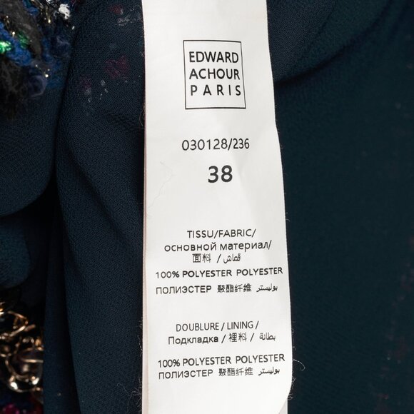 Edward Achour Paris Multicolour Tweed Fringe-Trim Jacket - Picture 12 of 13